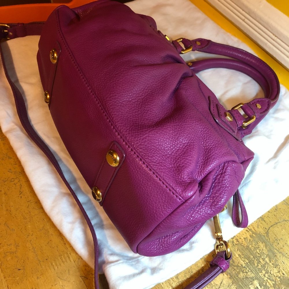Marc Jacobs Classic Q- Baby Groovee pink/ Violet Leather Satchel - Picture 3 of 5